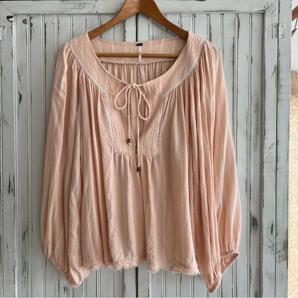 Free People Blush Peasant Top sz XL